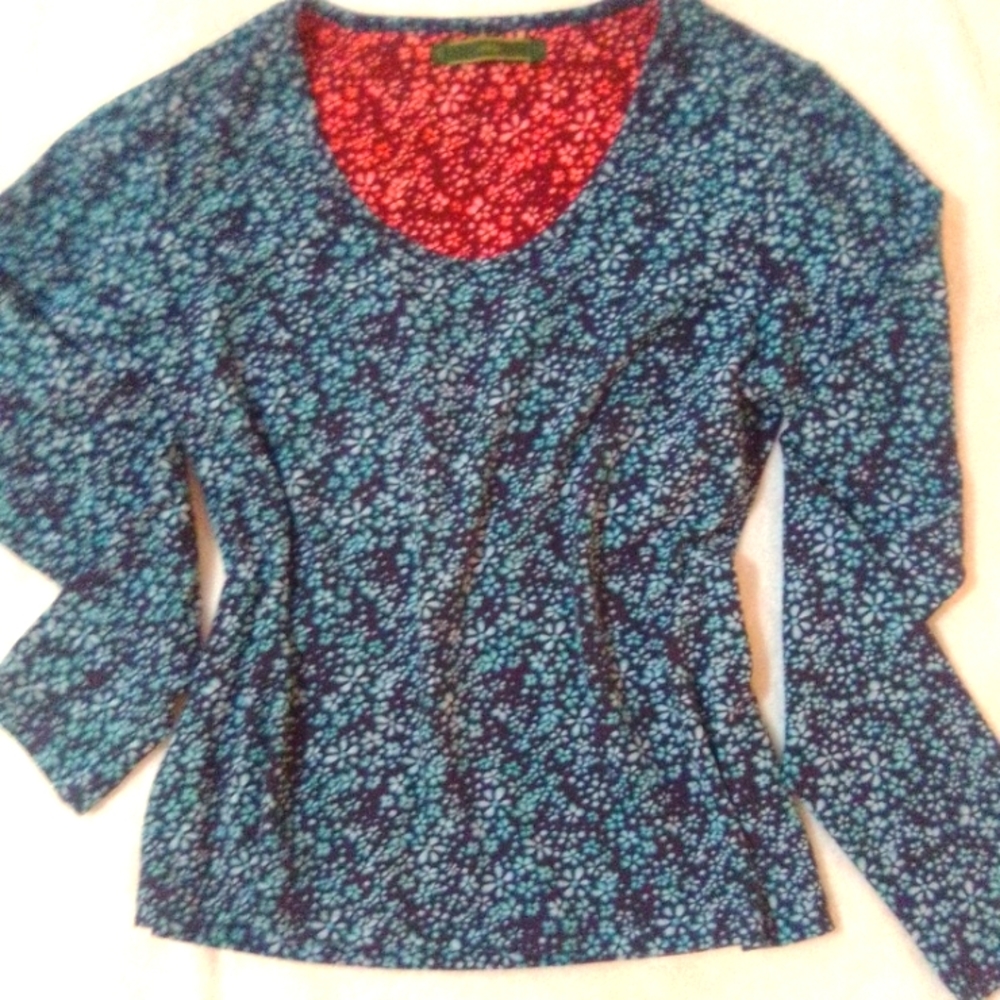 OILILY LONG Sleeve Flower Power Tee Top Size L